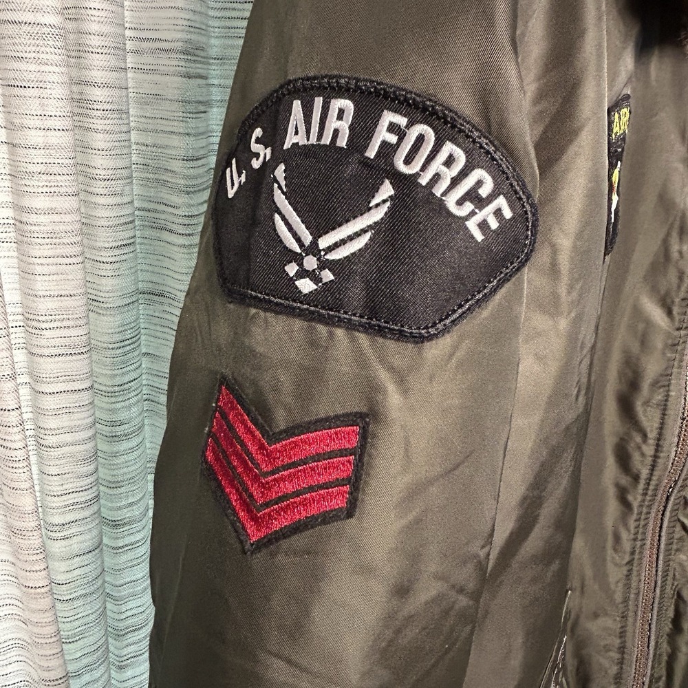 Top Gun Air Crew MJK151031 Pilot Jacket Lt Large Patches 4-Pocket Zip Nylon - Picture 12 of 14